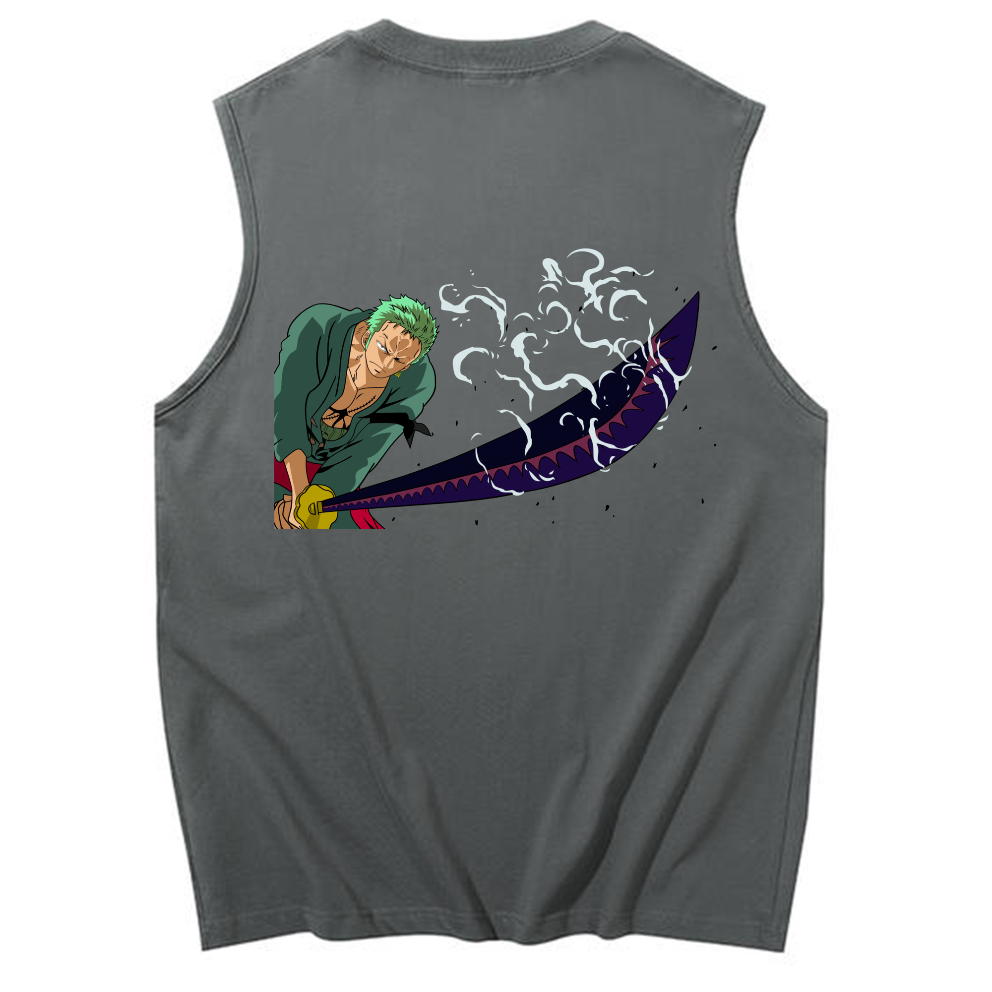 ワンピース ロロノア・ゾロ ONE PIECE Roronoa Zoro コットン100％タンクトップ（背面プリント）